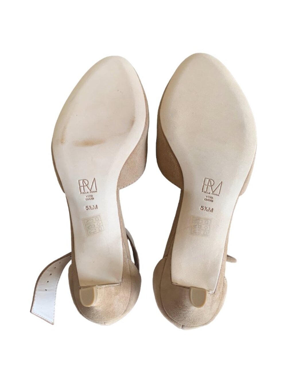 NWT PELLE MODA Latte Light Beige Kady Suede Ankle Strap Pump Sz 5.5 SEE PHOTOS - Picture 15 of 15